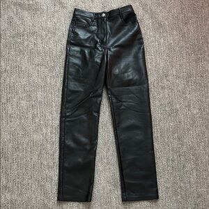 Aritzia Wilfred Black “Leather” Trousers